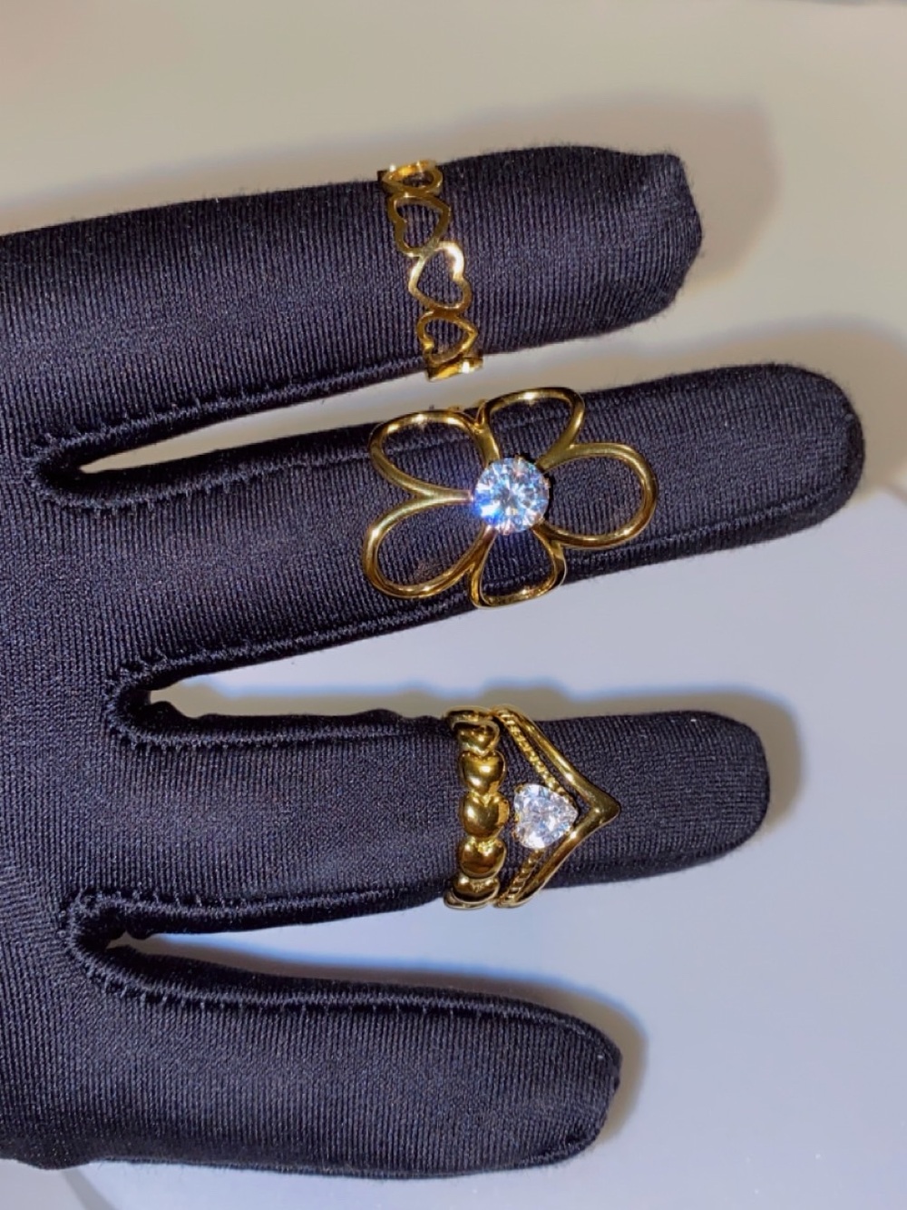 4PC Gold Adjustable Ring Stack - Picture 6 of 6
